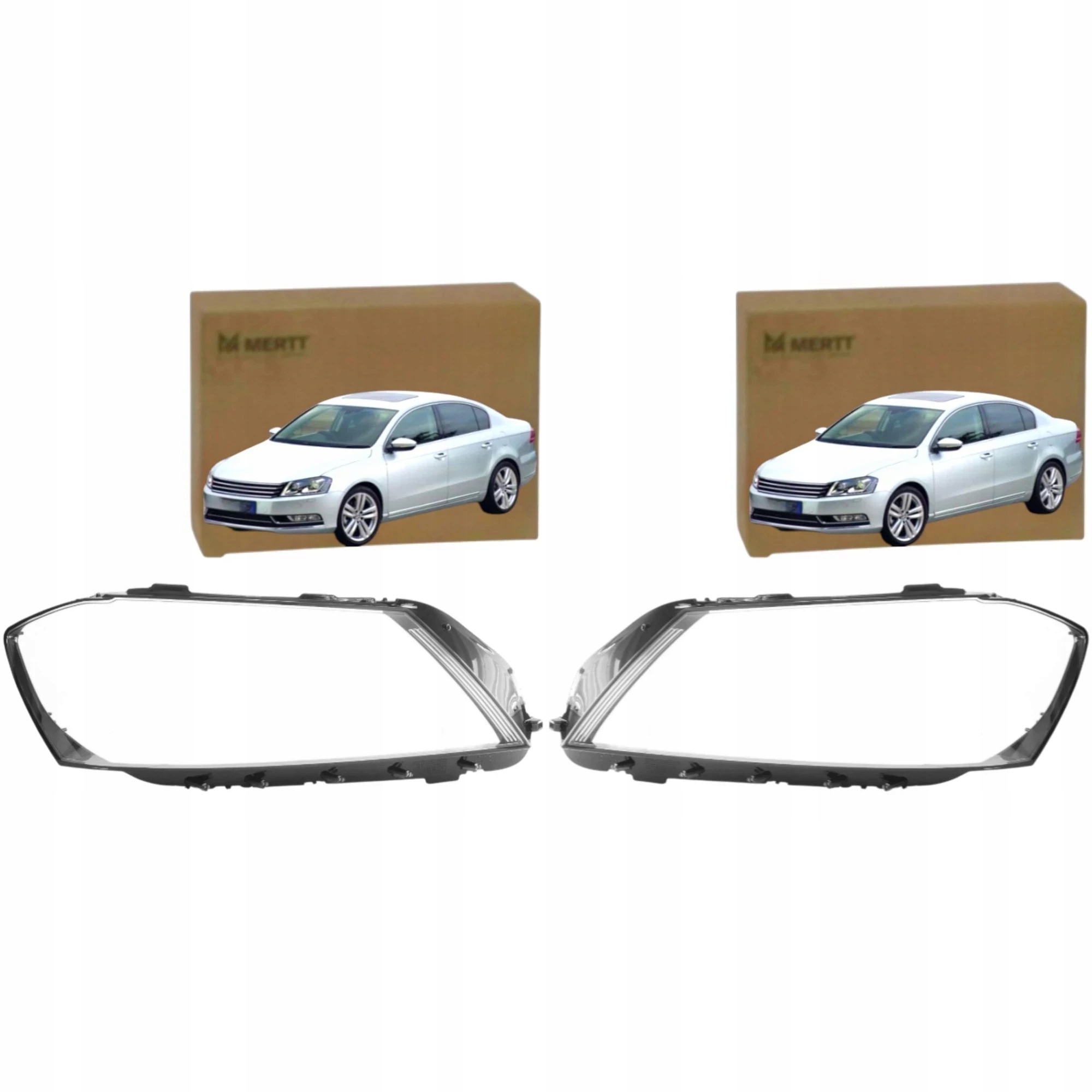 Volkswagen Passat B7 2010-2014 Levý Pravý Kloš skla světlometů světel