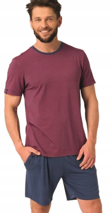 Key Pánské Pyžamo S Krátkým Rukávem, Šortky Mns 319 Námořnická Modrá 4XL/48