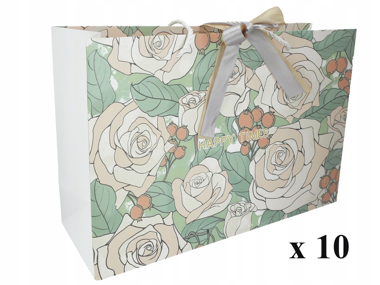 Zestaw 10 Torebek Ozdobnych Duże Torebki Prezentowe Papierowe Komplet 10