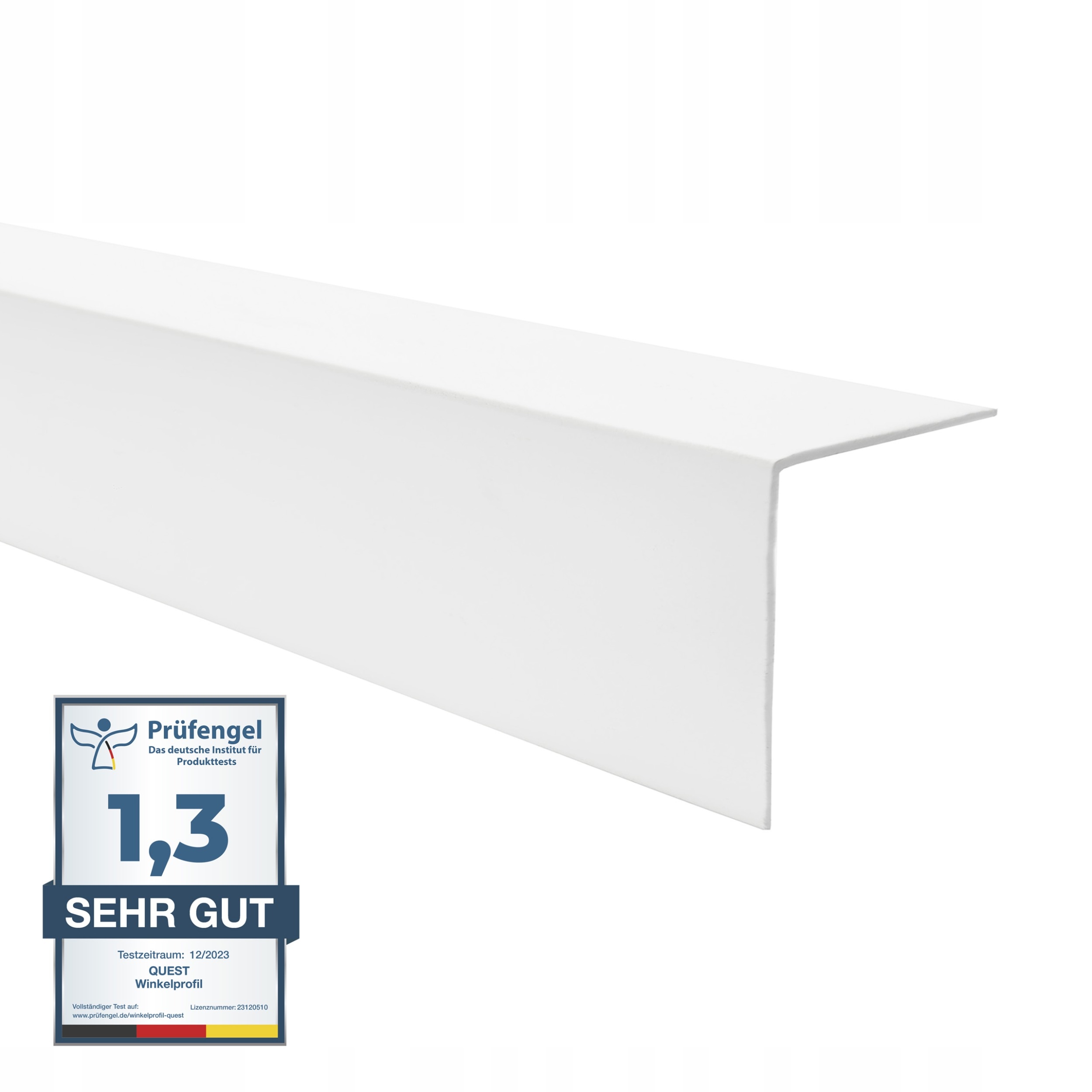 Tvrdý uholník z Pvc, dekoratívny uhlový profil, 25x25, biely, 1 m