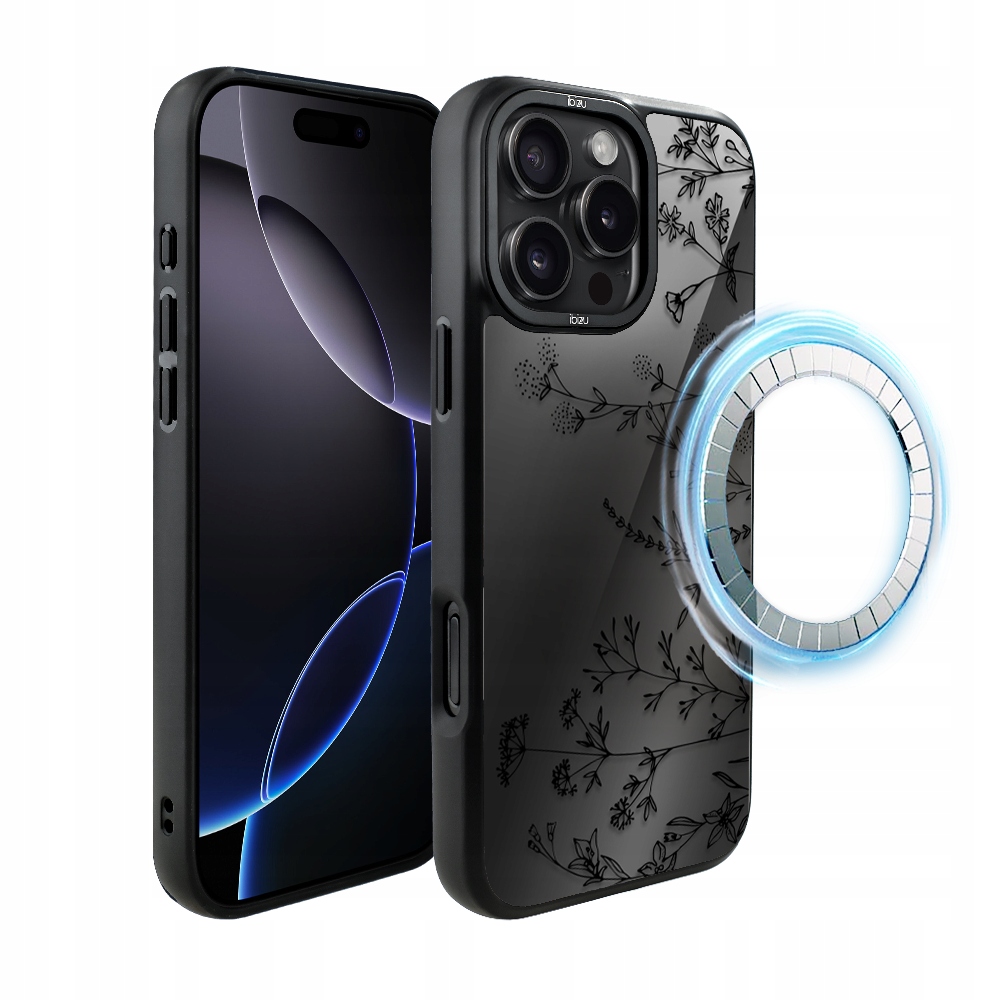 Pouzdro pro iPhone 16 Pro Ibizu DropGuard Matt s MagSafe, dotek květin