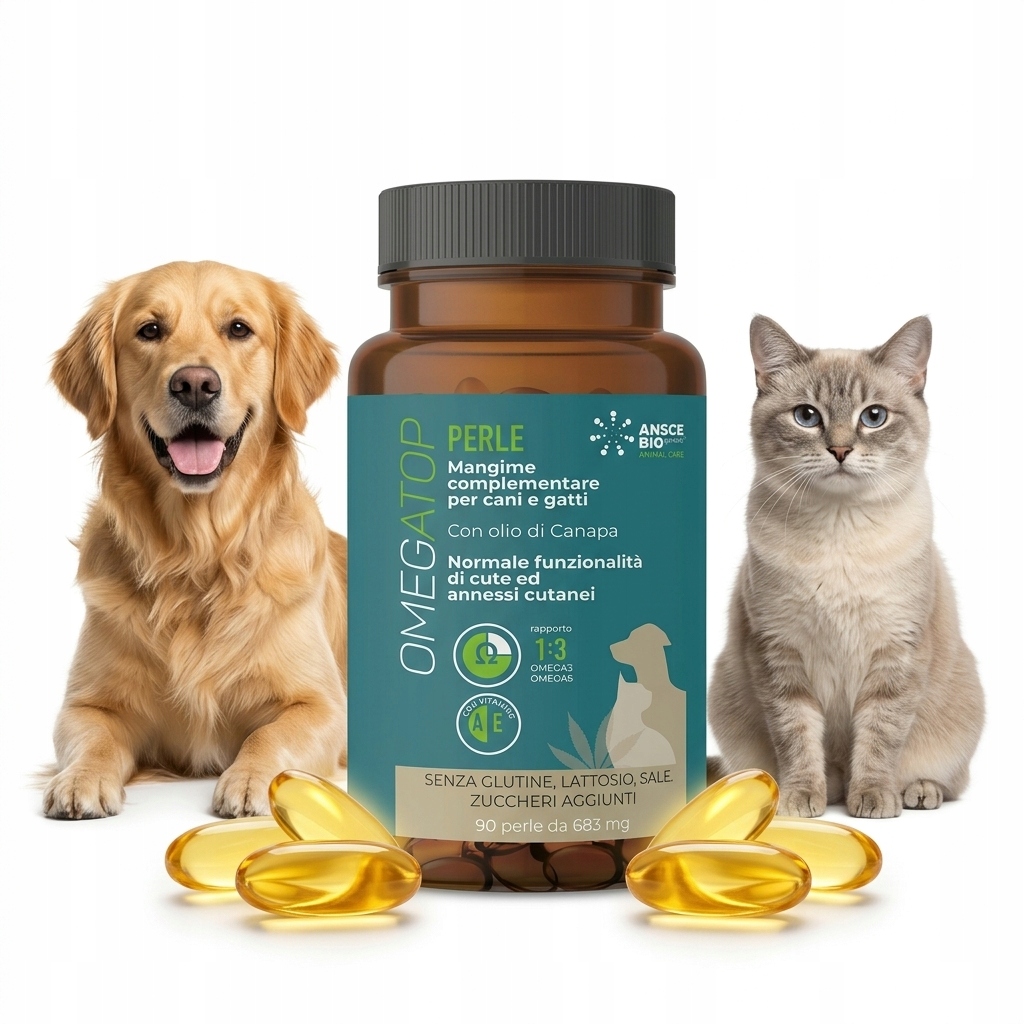Krmivo pro psy a kočky Omegatop Omega-3, Omega-6 90 kapslí