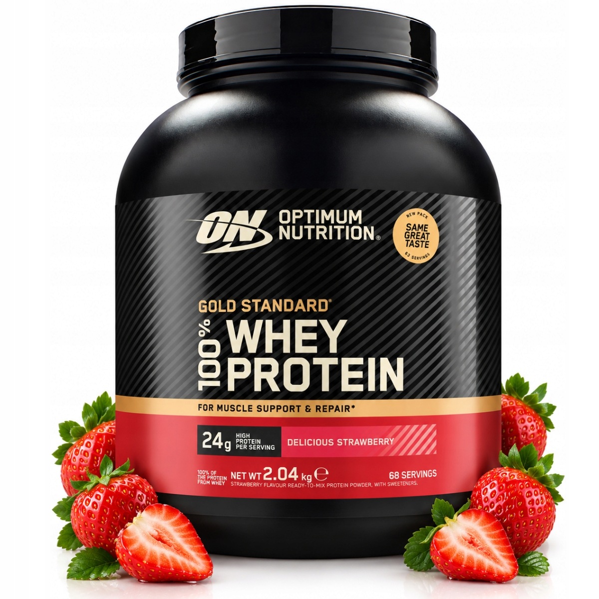 Optimum Nutrition 100% Whey Gold Standard 2kg syrovátkový protein Wpc Usa Jahoda