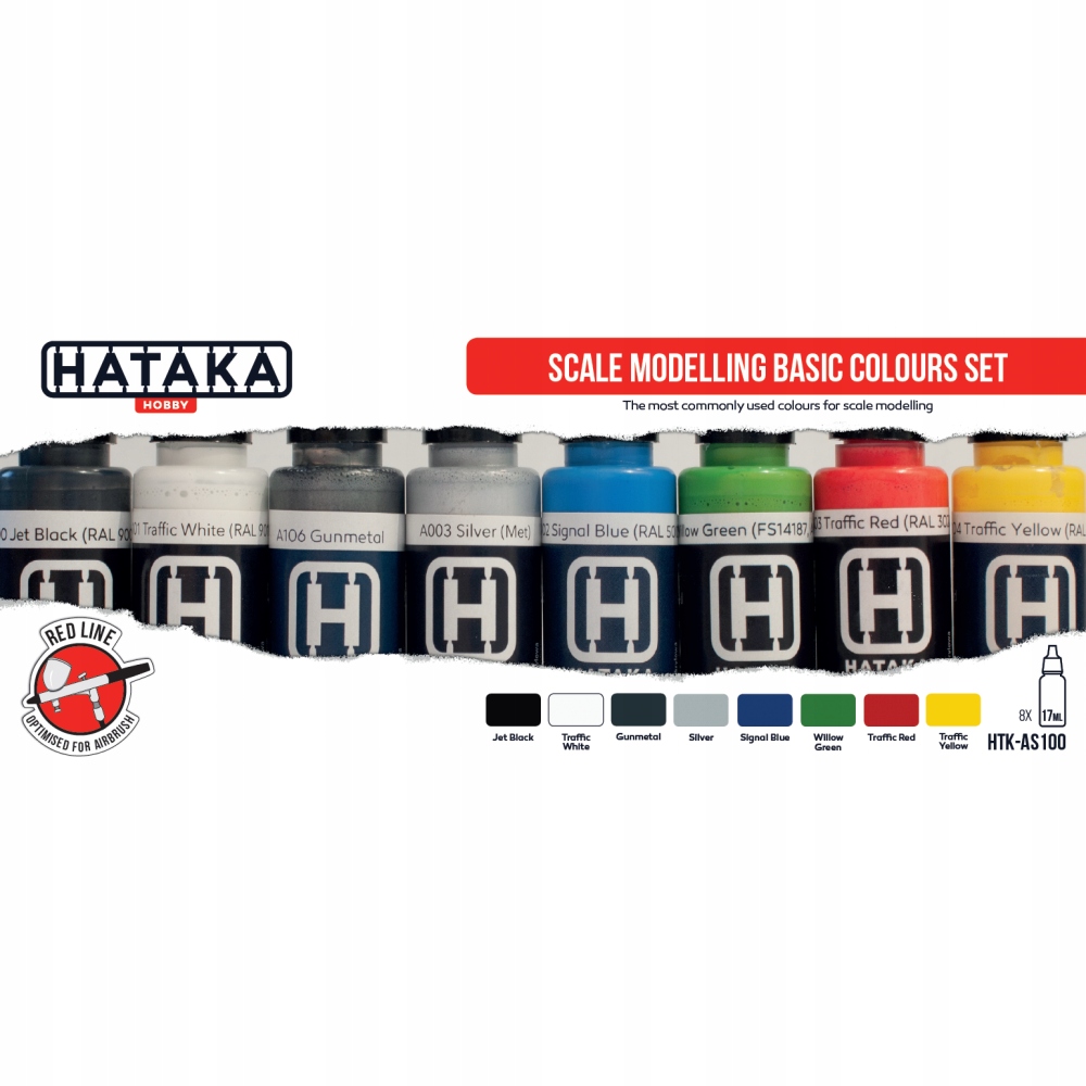 Hataka AS100 Scale Modelling Basic Colours set
