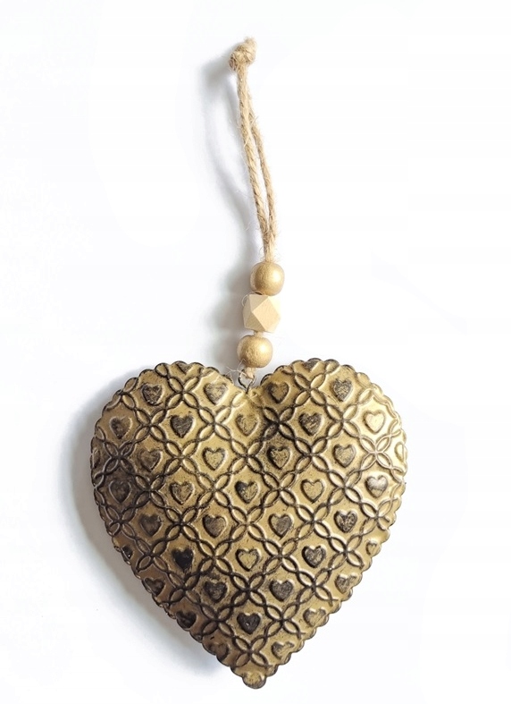 ZAWIESZKA ŚWIĄTECZNA ZŁOTE SERCE 12 CM