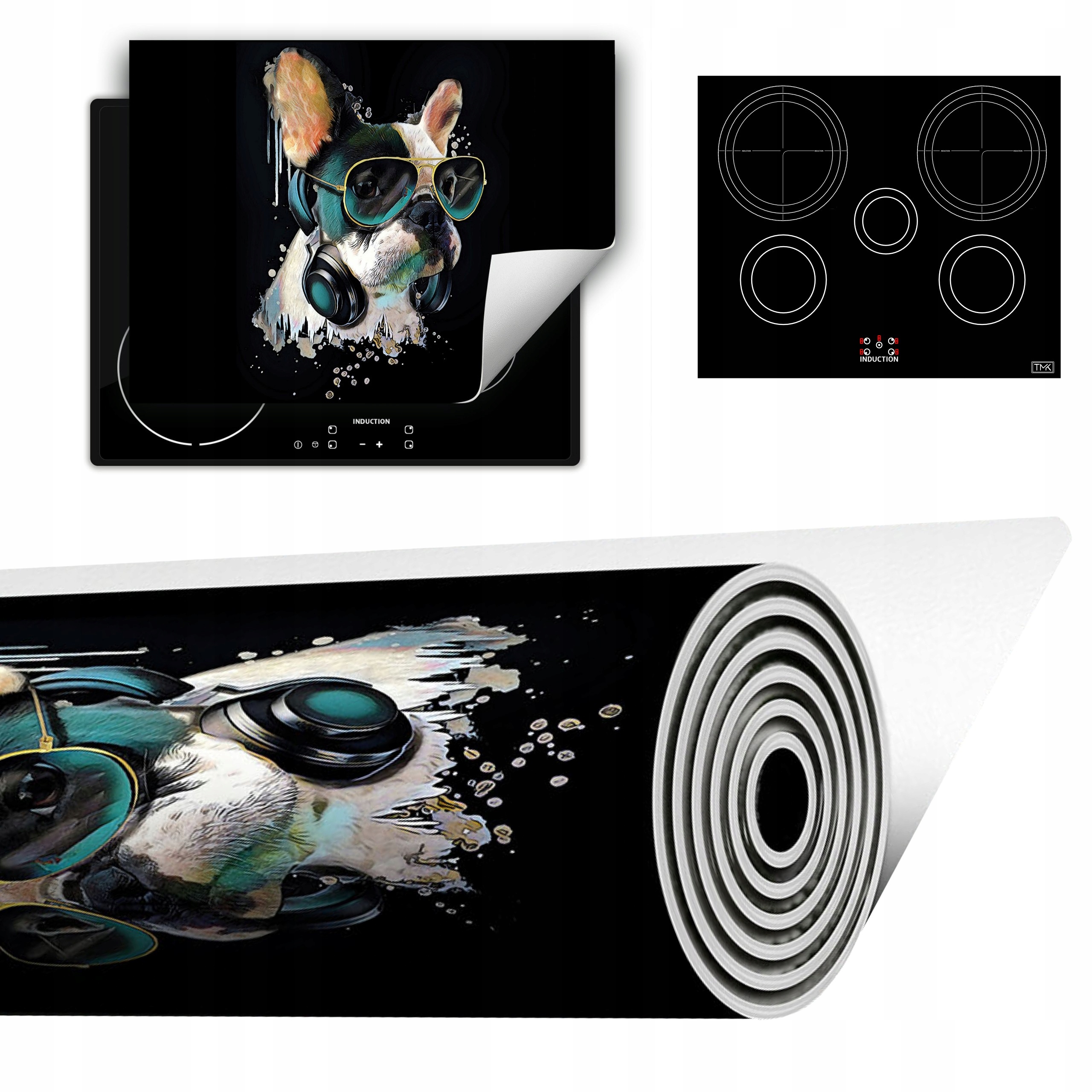 Vinylová Podložka Do Kuchyně Více Místa 70x52 černá pes