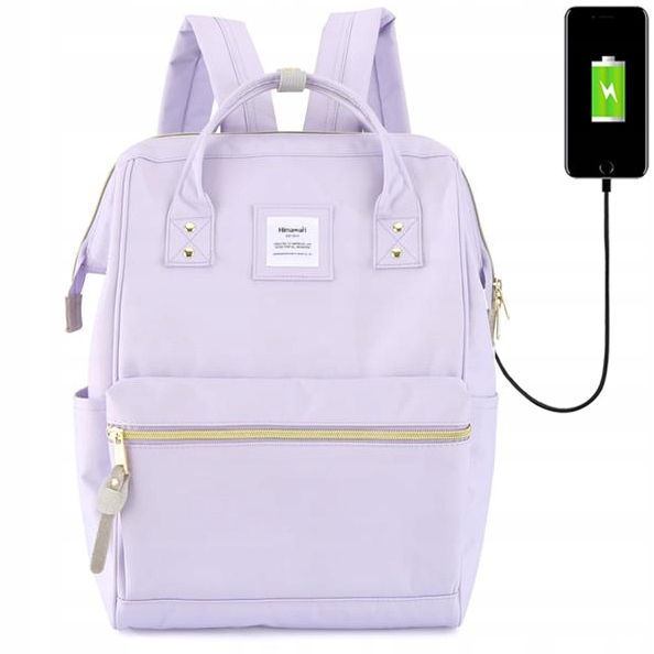 Plecak do samolotu wizzair Himawari 9001 na laptopa 13,3 Usb #21 liliowy