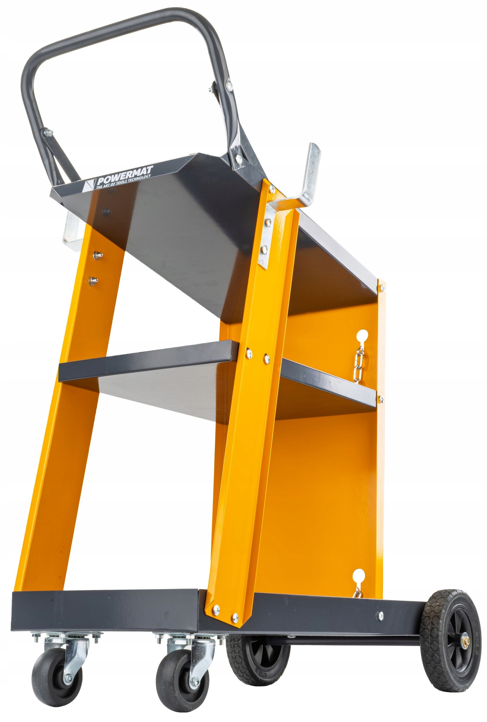 WÓZEK SPAWALNICZY DO SPAWAREK Z PÓŁKAMI STABILNY MOBILNY PÓŁKA NA BUTLĘ Wysokość produktu 85 cm