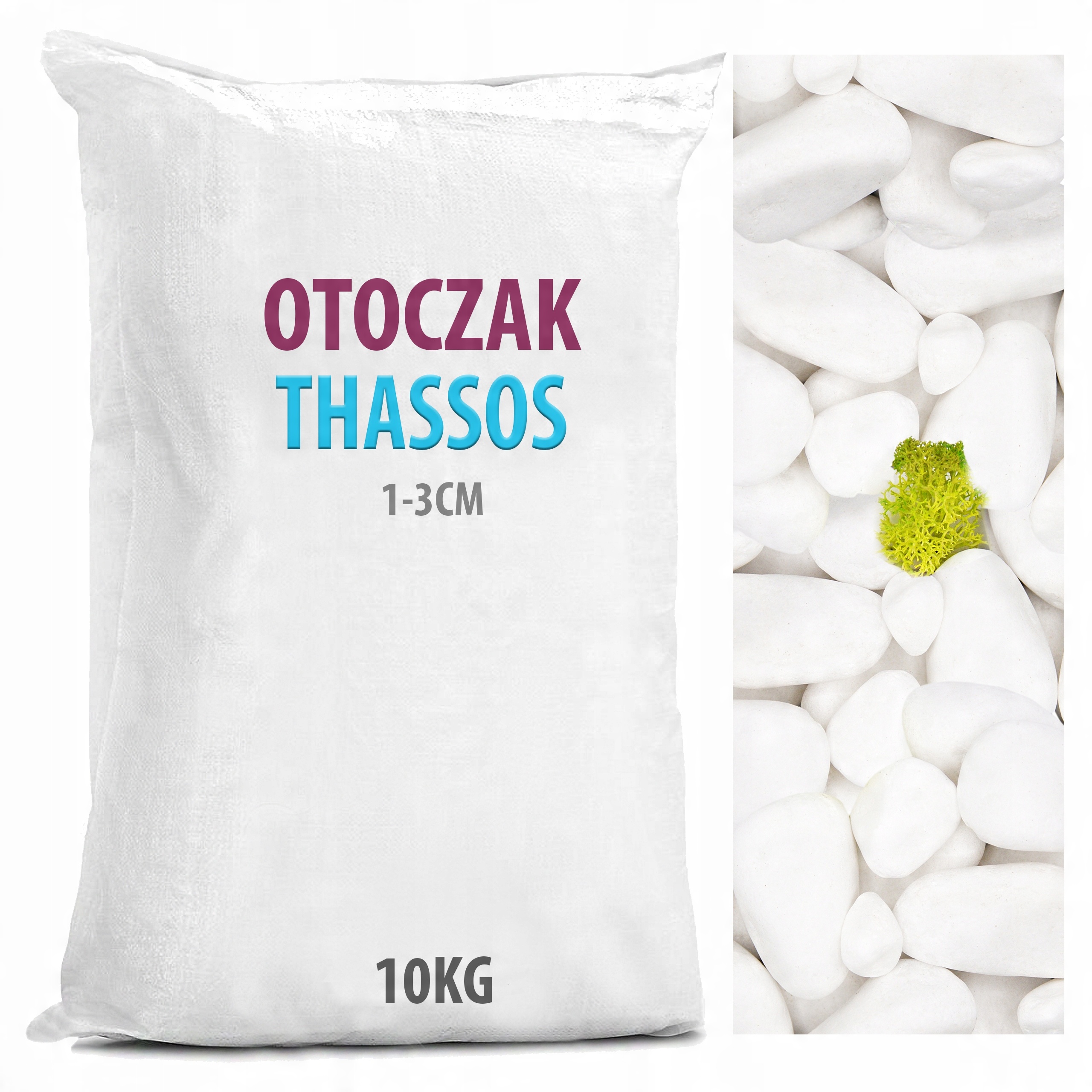 

Kamienie Ozdobne Białe Thassos Greckie 1-3cm 10KG