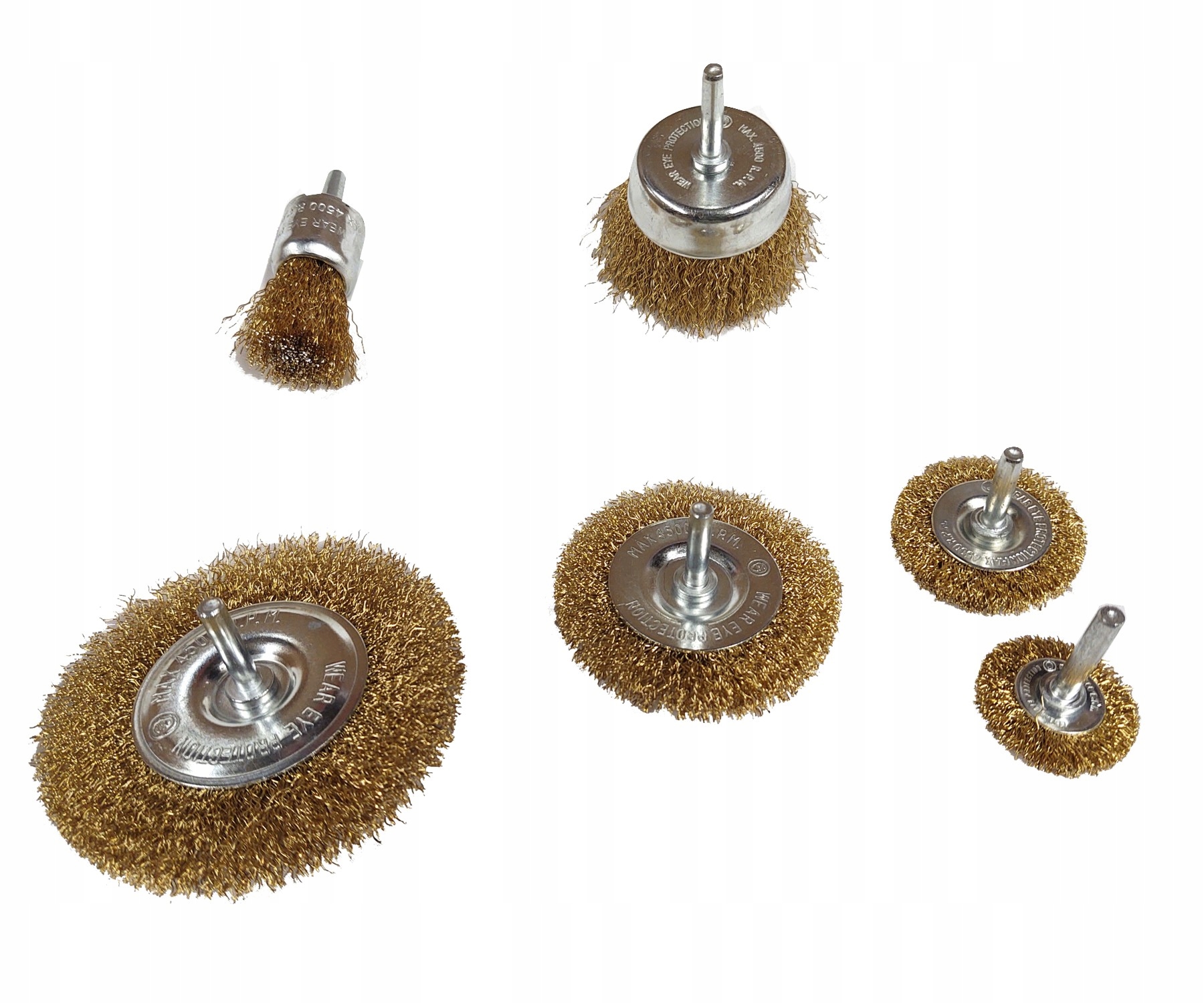 Zestaw drucianych szczotek na wiertarkę 6 elementów