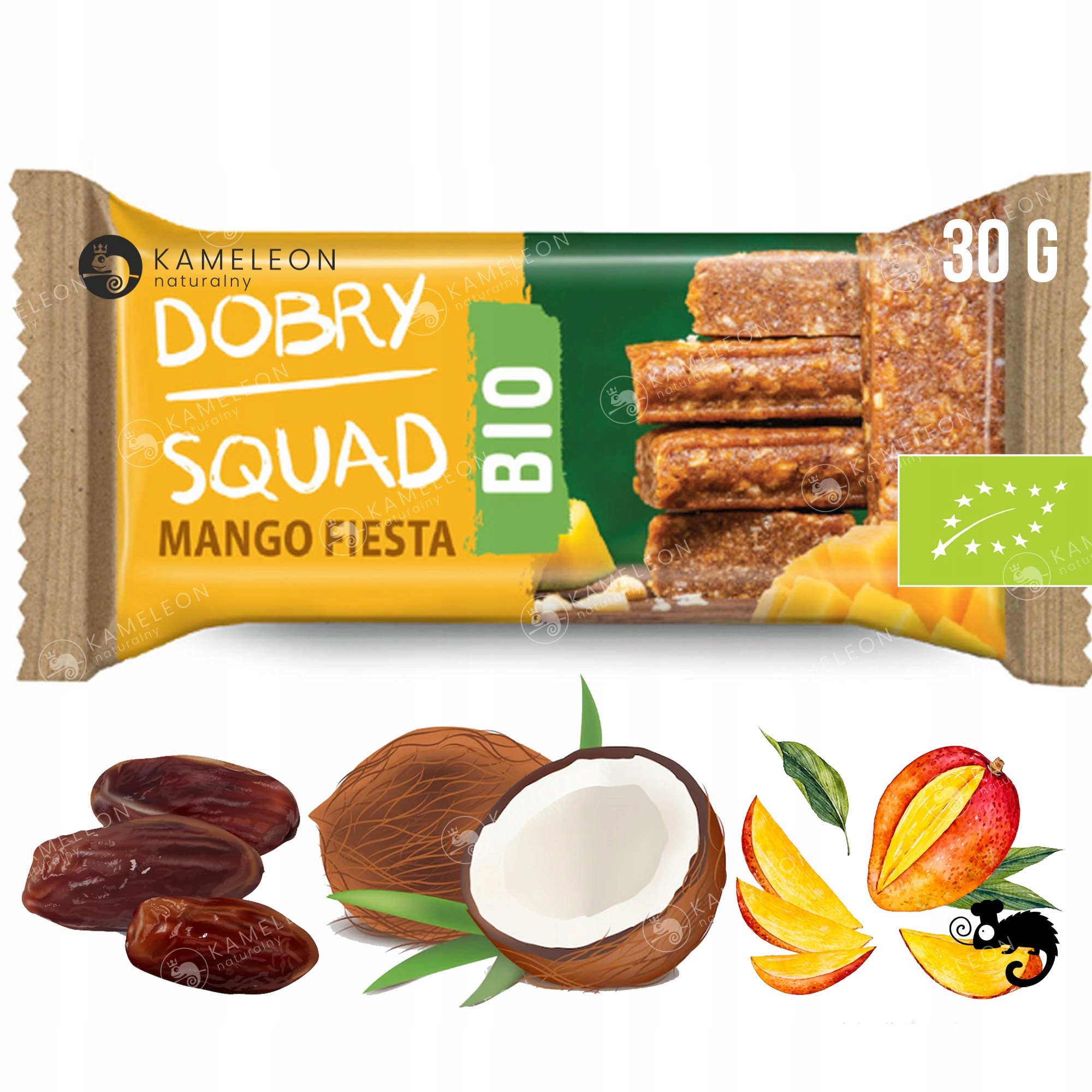 BATON BIO 30g DOBRY SQUAD eko MANGO FIESTA x12 szt EAN (GTIN) 5907694952569