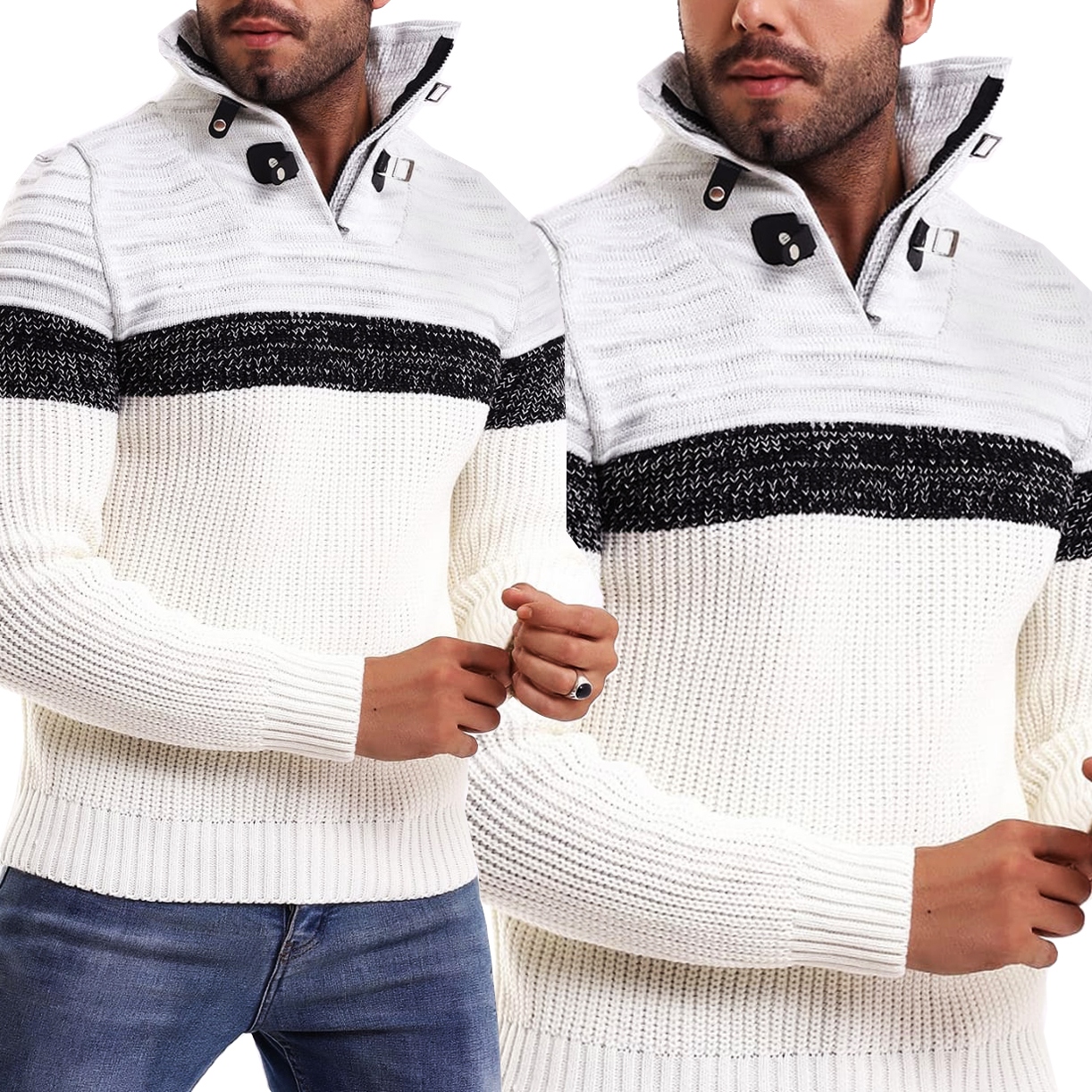 Pánský svetr, silný teplý vlněný rolák Rolák Nákrčník