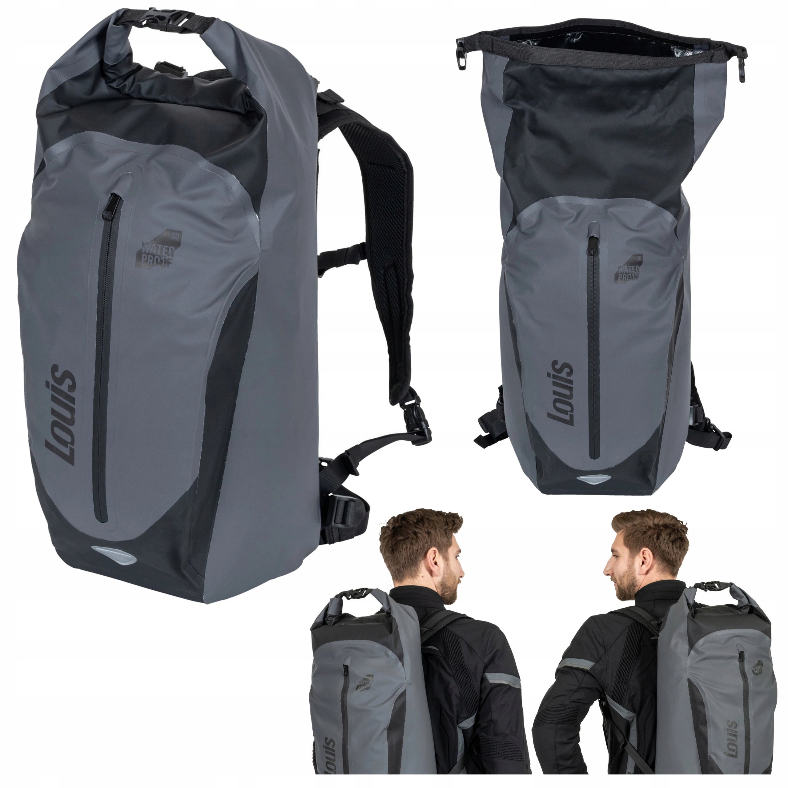 Motocyklový Batoh Vodotesný Reflexný Batožinový Vak Louis 30 L
