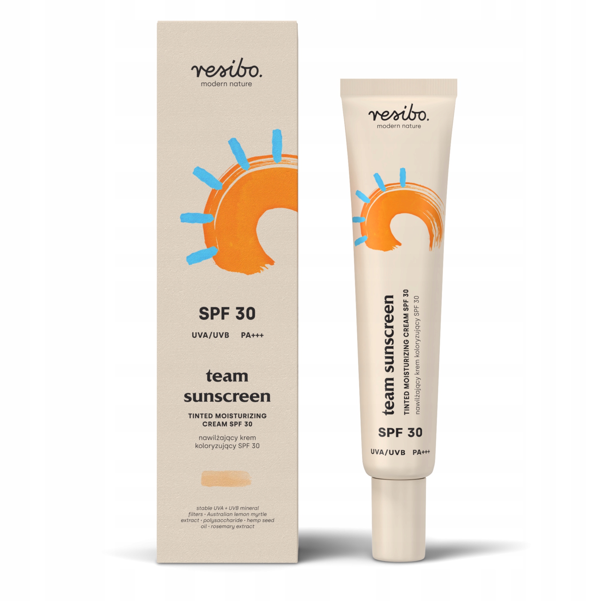 TEAM SUNSCREEN nawilżający krem koloryzujący SPF30 | 40ml | Resibo