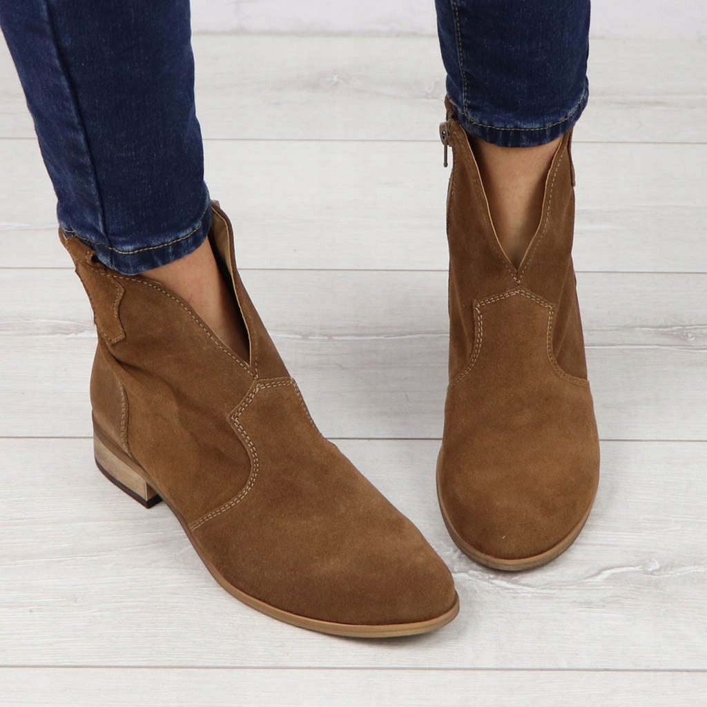 Botki nieocieplane Optimo 211 Rude Brązowe zamsz 40 Rozmiar 40