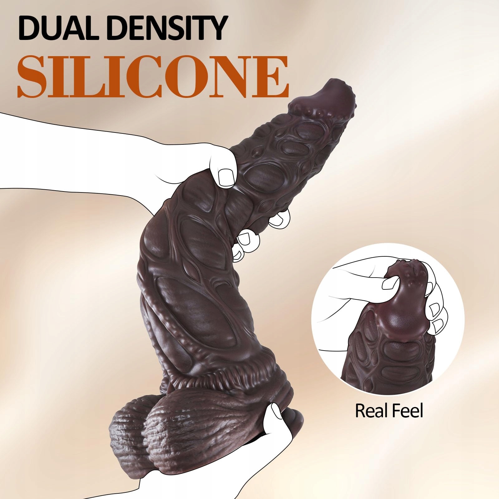 XXL MONSTER Dildo Realistyczny Duży Dildo G-Punkt Mocna Przyssawka — miniatura 5