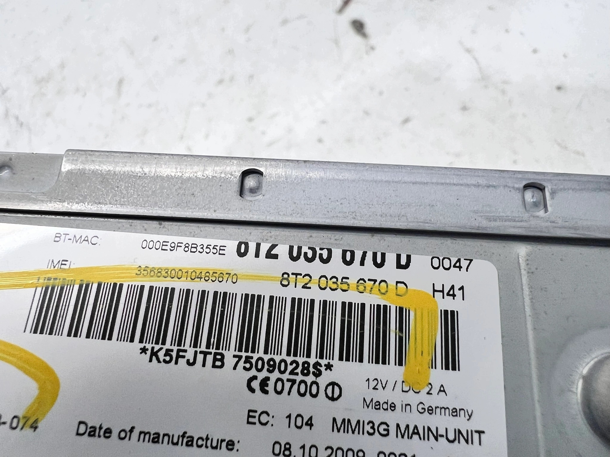 JEDNOSTKA MMI card reader SD AUDI A4 B8 A5 8T Q5 8R 8T2035670D