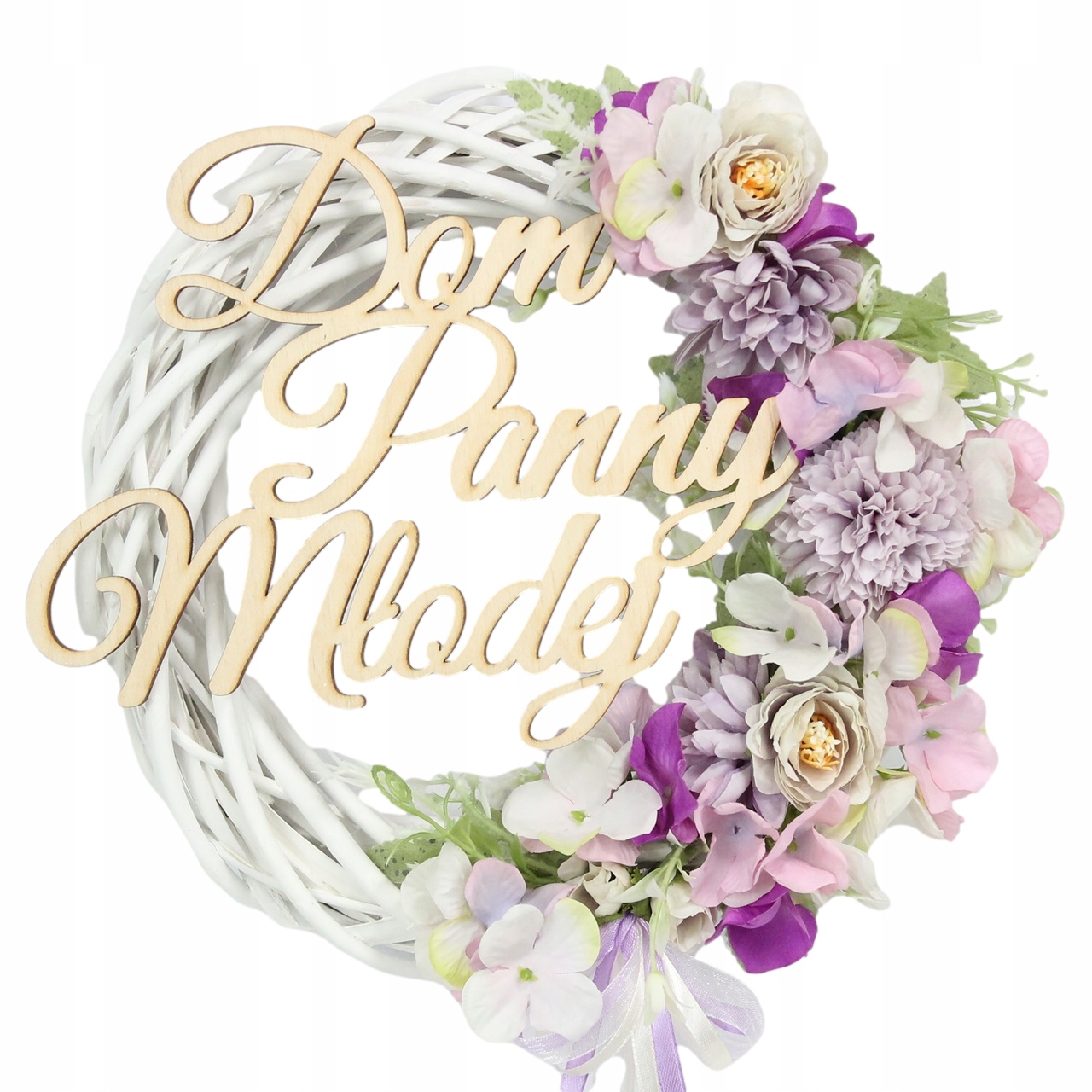 

Wianek stroik ozdoba drzwi Dom Panny Młodej Fiolet