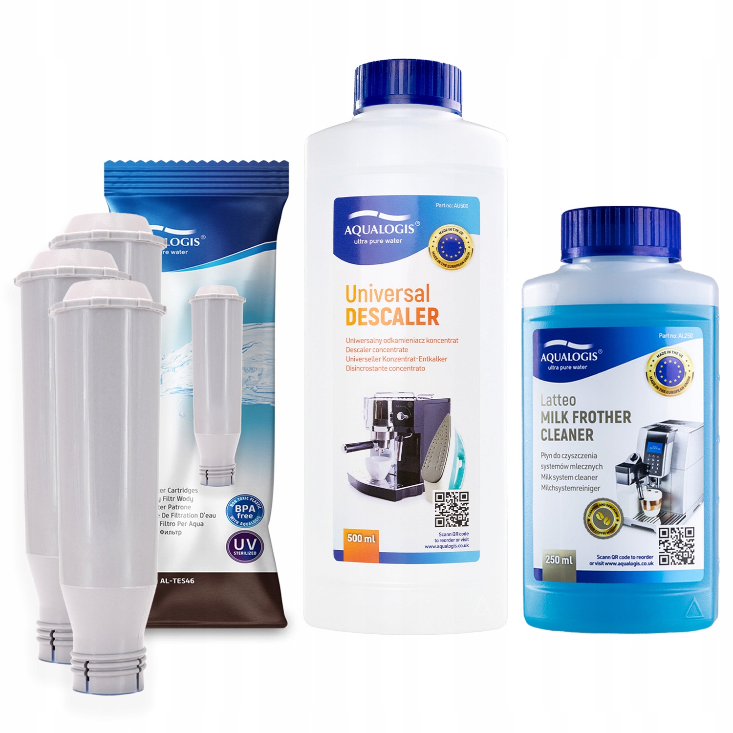 3x filtr AL-TES46 pro kávovar Krups univerzální odvápňovač kapalina Latteo