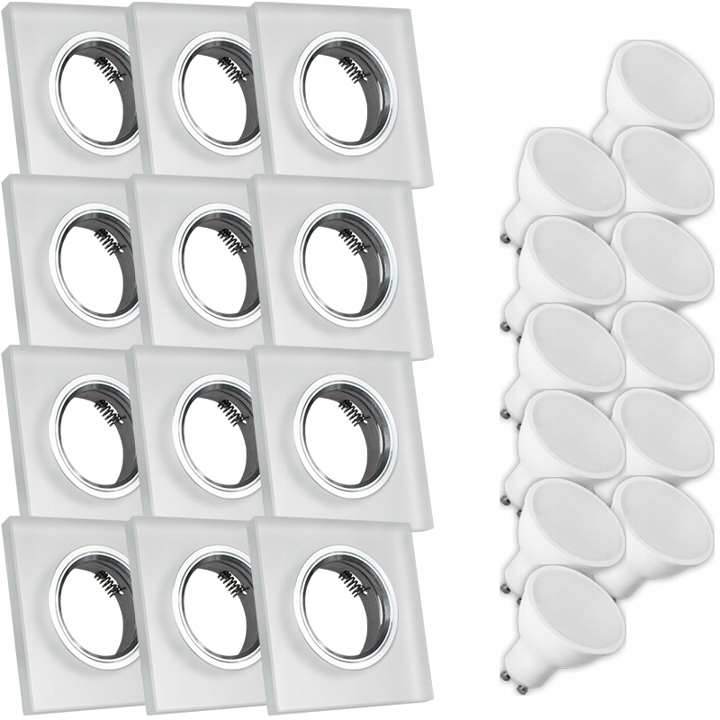 12X Skleněná Lampička Moderní Kulaté Stropní Svítidlo Kolo Silné Sklo Námraza Led Žárovka 5W