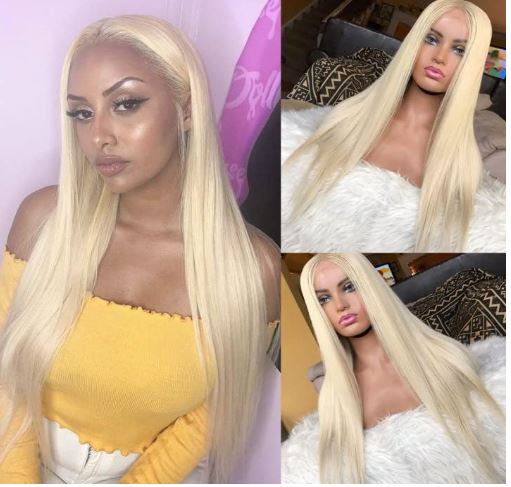 Debut Paruka Blond dlouhé vlasy s krajkou vpředu 100 cm 613#