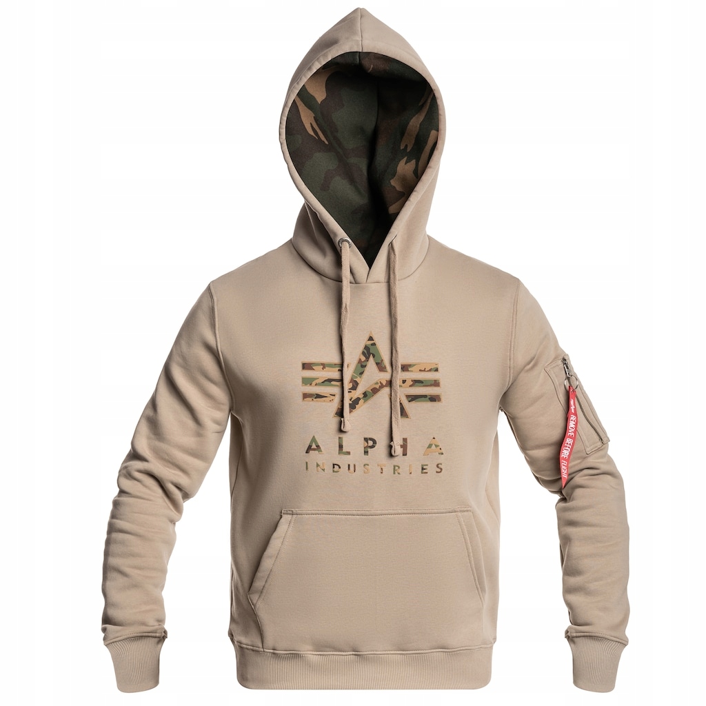 Mikina s kapucí Klokanka Alpha Industries Camo Tpu Hoody Vintage Sand M