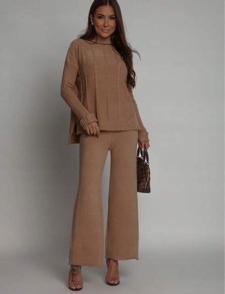 Elegantní komplet Azzurra Tmavě Béžový