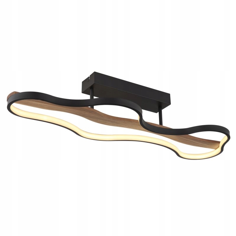 Moderná stropná Led lampa 30W Bezzy čierna a hnedá 80 cm