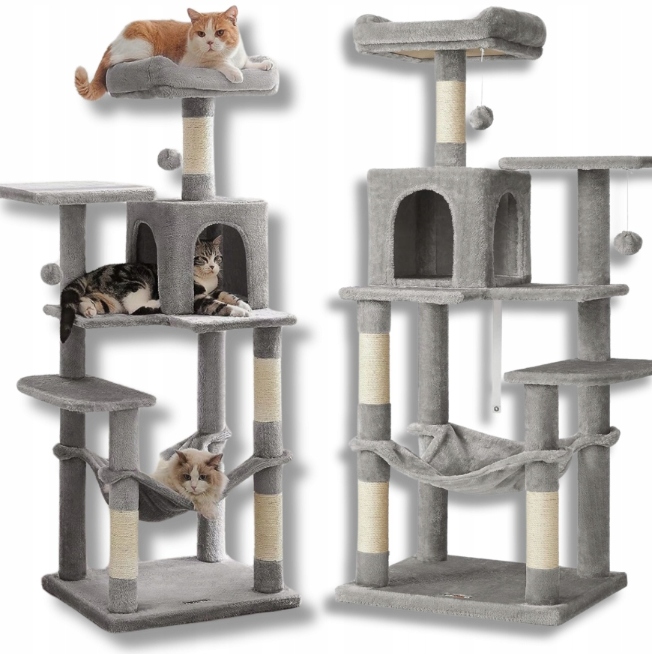 Škrabadlo Pro Kočky Velké XL Pelíšek Věž Sloupek Domeček 6 Úrovní 143 cm