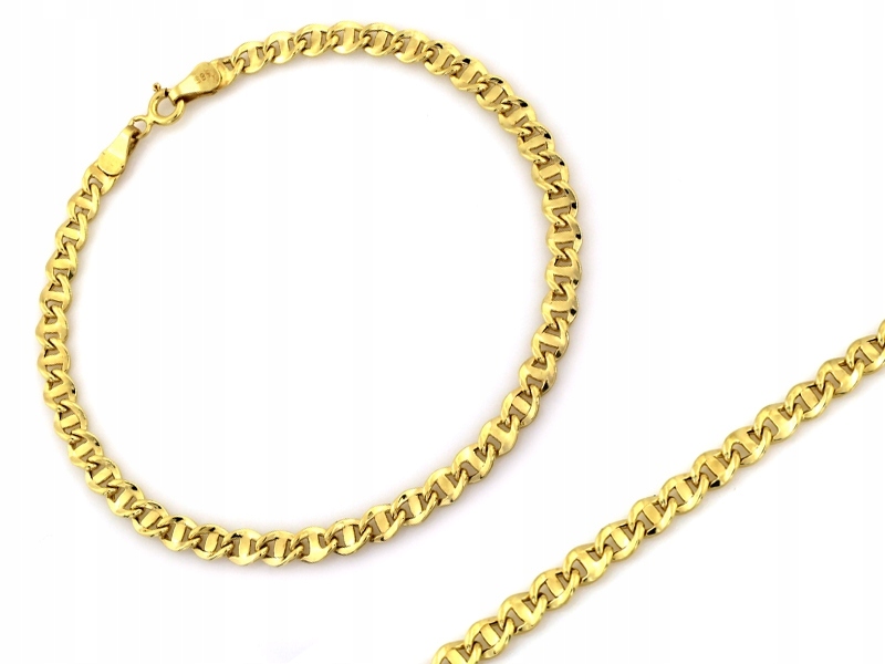 Náramek zlatý 585 řetízkový Lesklý r19 marina gucci 2.39 g