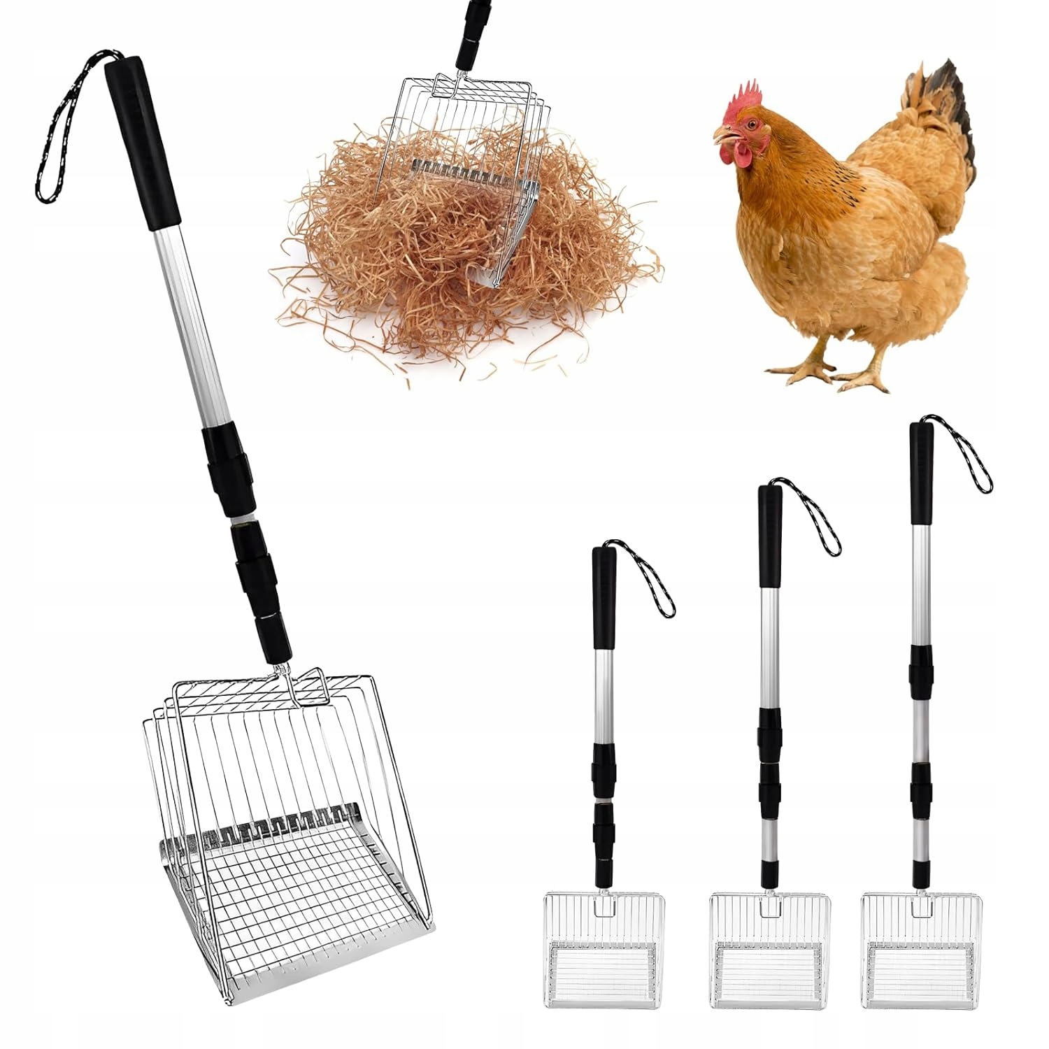 Levně Regulovatelná Lopatka Zemědělská Lopata Pro Kurník Nástroj Na Čištění Podestýlky 3V1