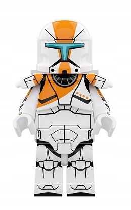 

Klocki figurka Sw Clone Trooper pomarańczowy +broń