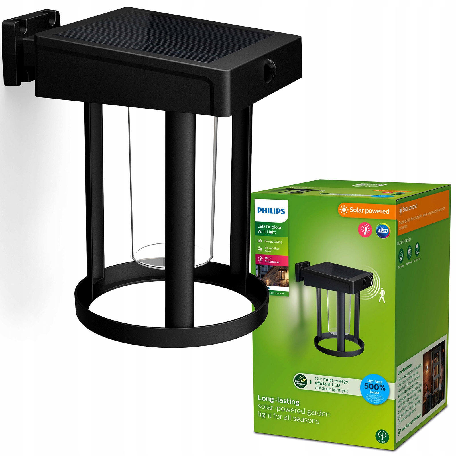 Led záhradná lampa solárna fasádna lampa Camill Snímač pohybu Philips