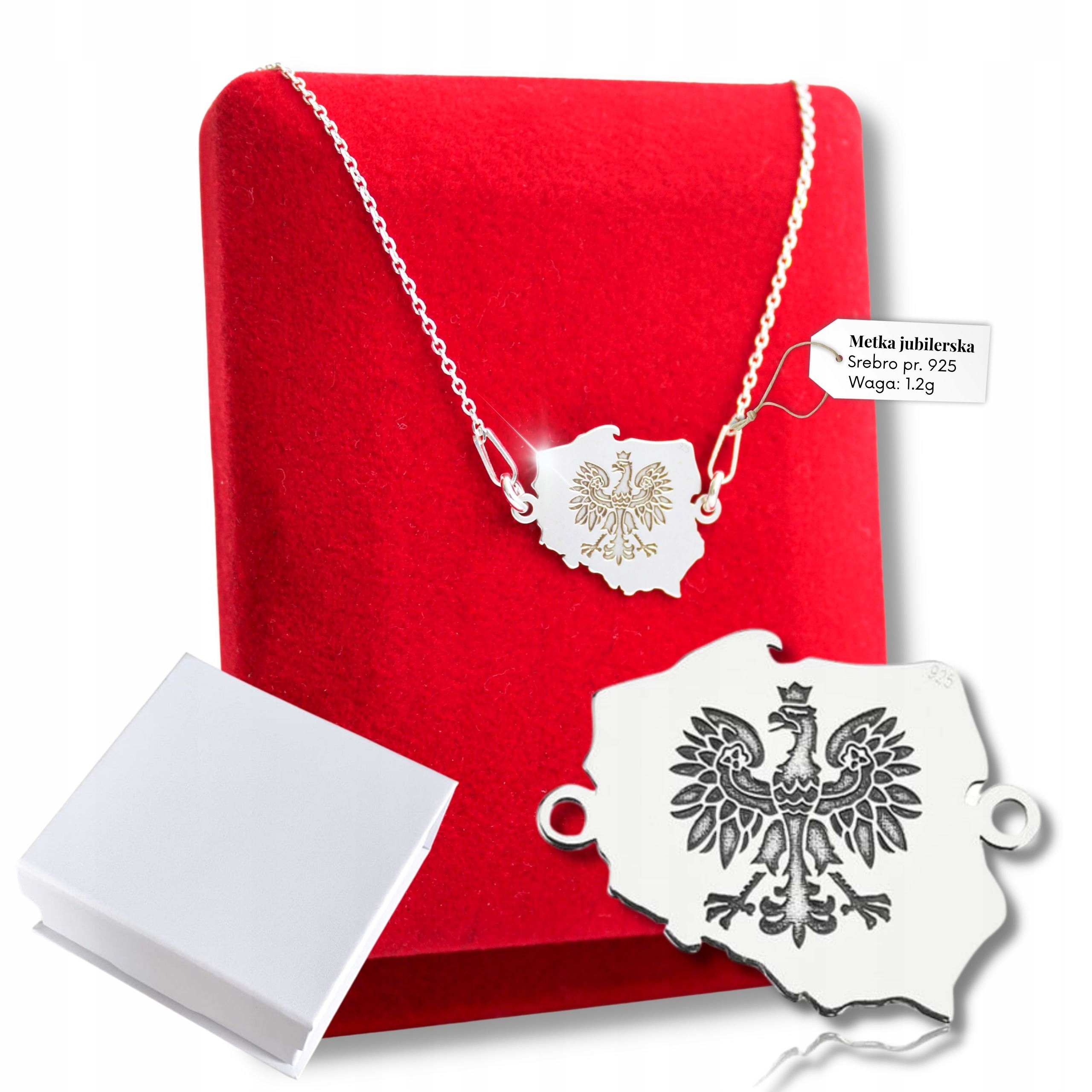 Stříbrný vlastenecký náhrdelník Polský orel 925