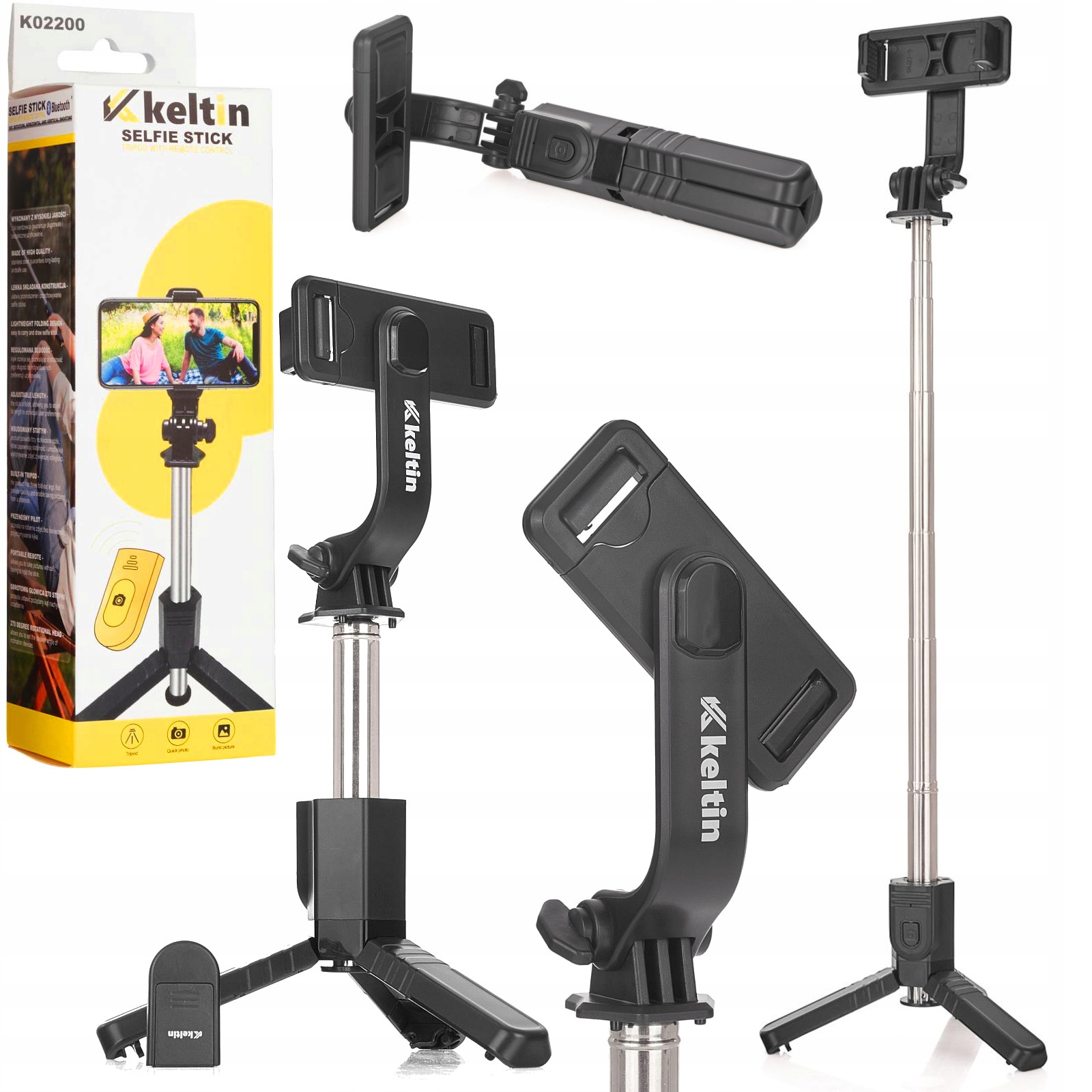 Kijek Do Selfie Tripod Statyw Bluetooth Pilot