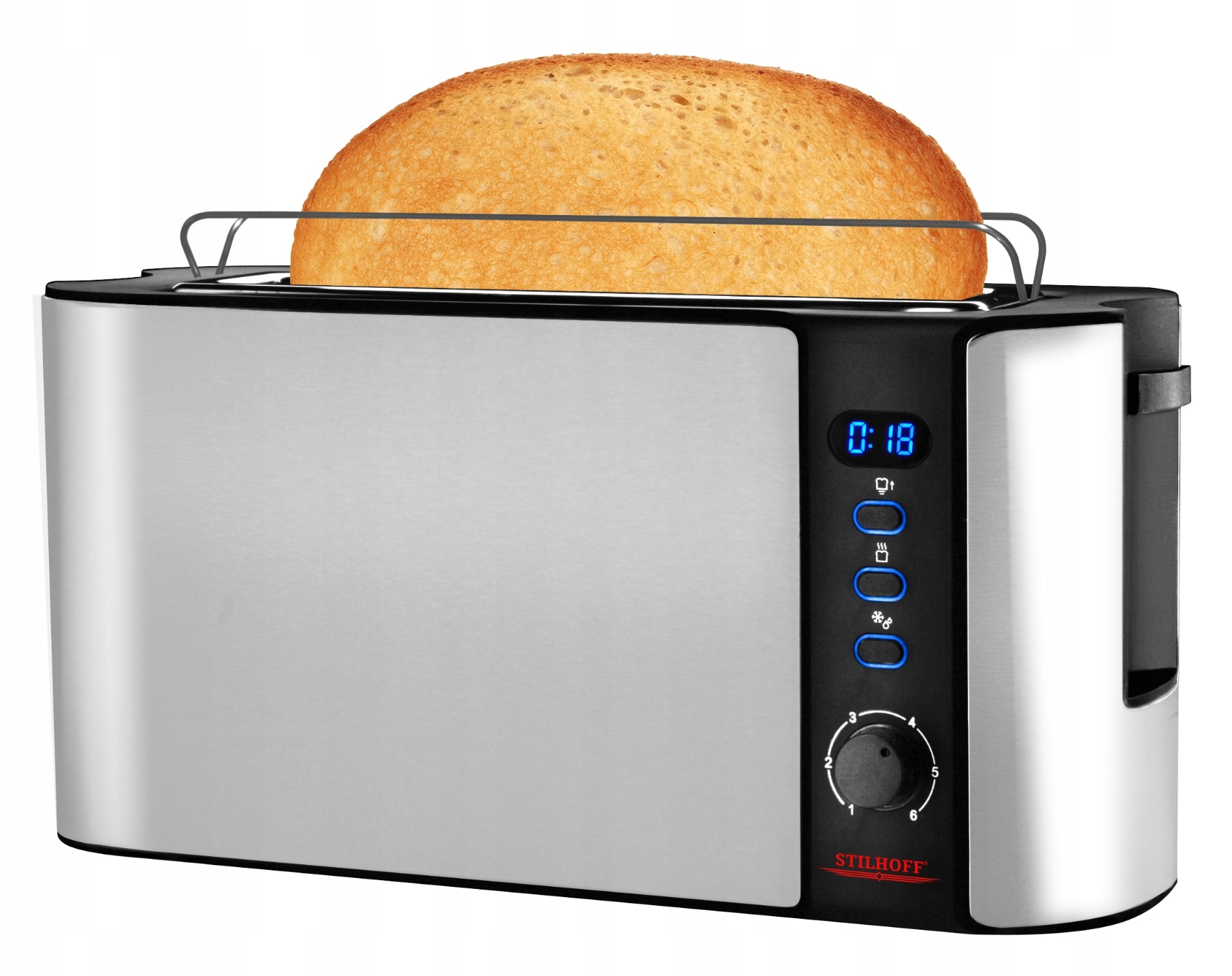 Toustovač na sendviče Stilhoff s odpočítáváním, široký, velký, stříbrný