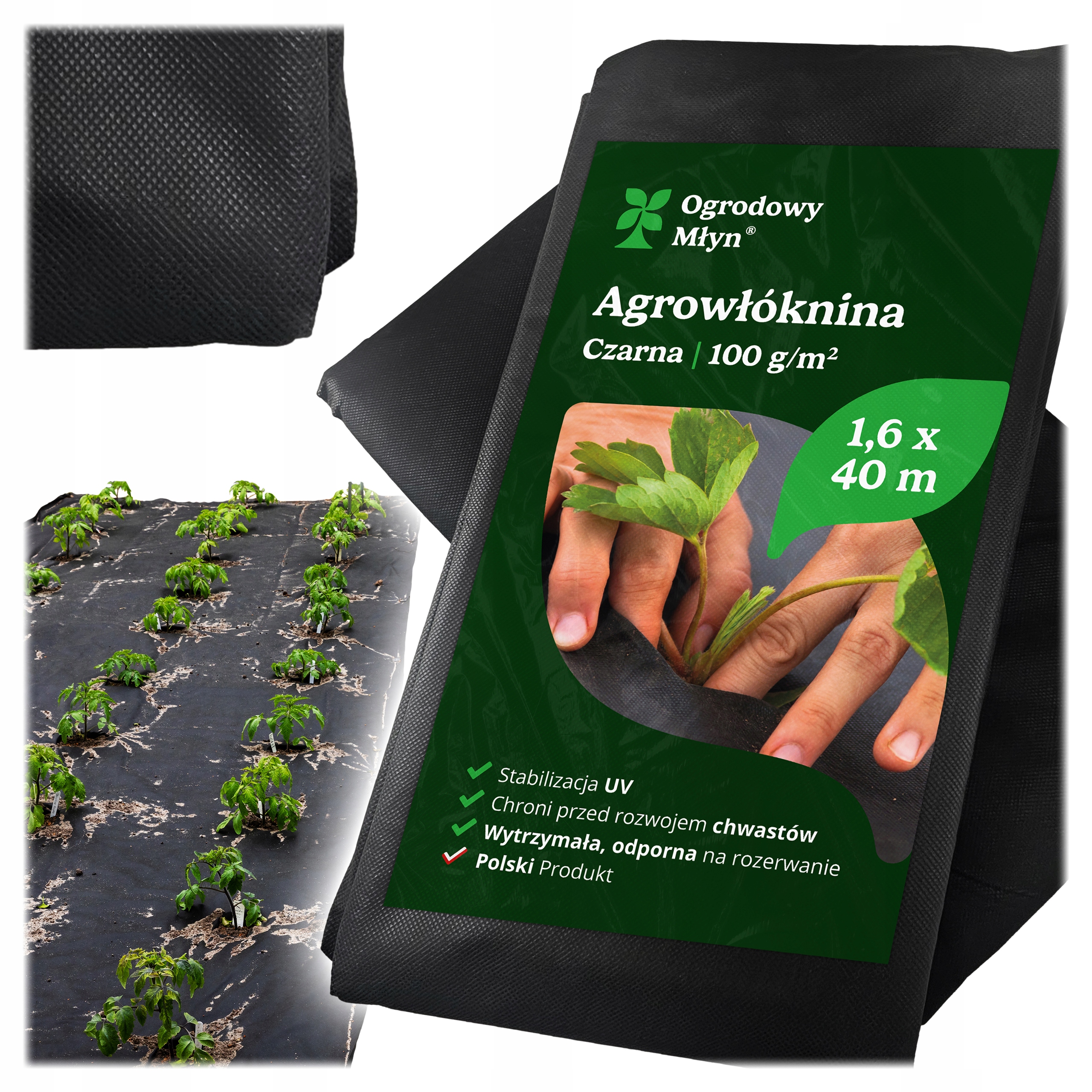 Włóknina do Truskawek Pomidorów Ogórków Przyjazna Dla Roślin 1,6X40M 100 g