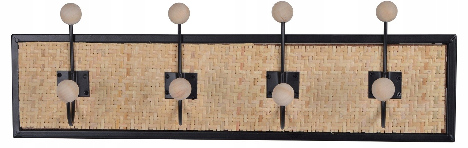 

Wieszak rattanowy metalowy na 4 haki 50 cm
