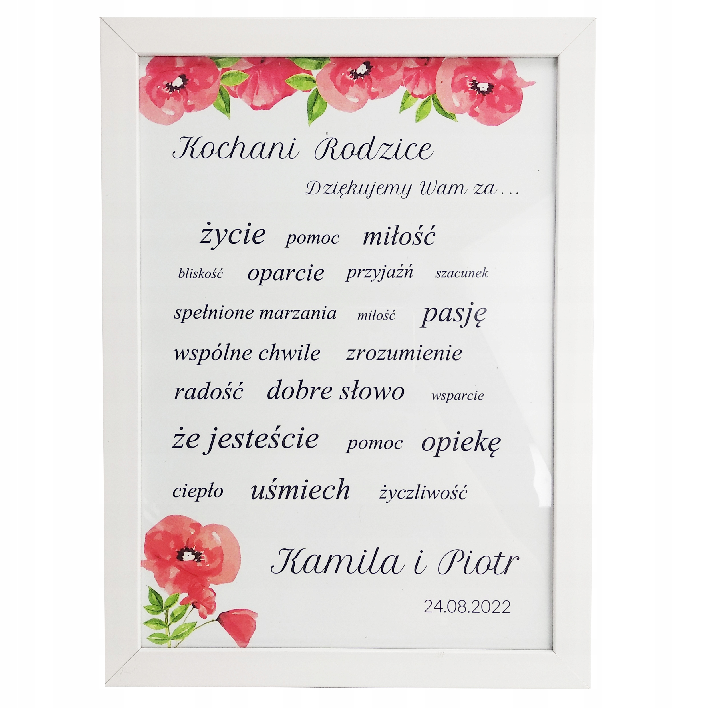 

Ramka Podziękowanie Rodzicom Maki Wesele Ślub