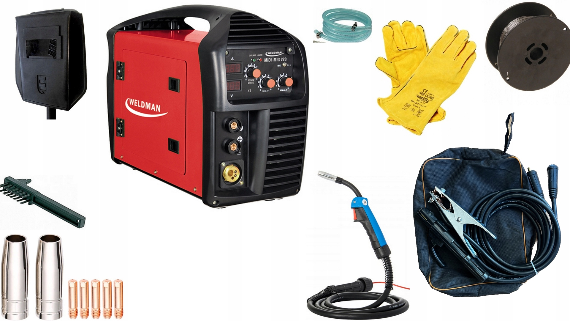 Spawarka Migomat MIDI Mig 220 Weldman Mig/mag Flux