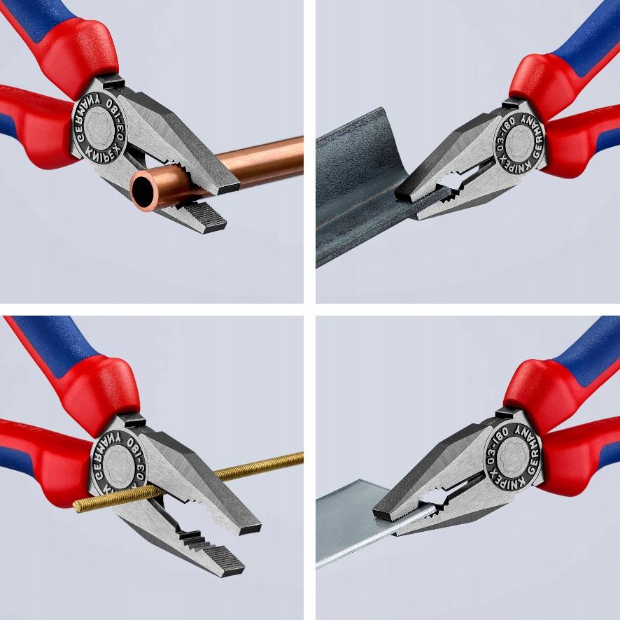 Szczypce kombinerki 180mm KNIPEX 03 02 180 0302180 Informacje dodatkowe hartowane szczęki