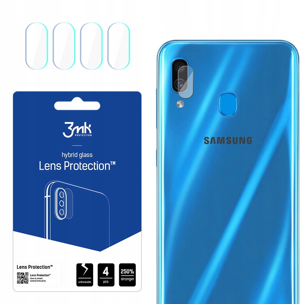 

4 Szkła na aparat do Galaxy A30 3mk LensProtection