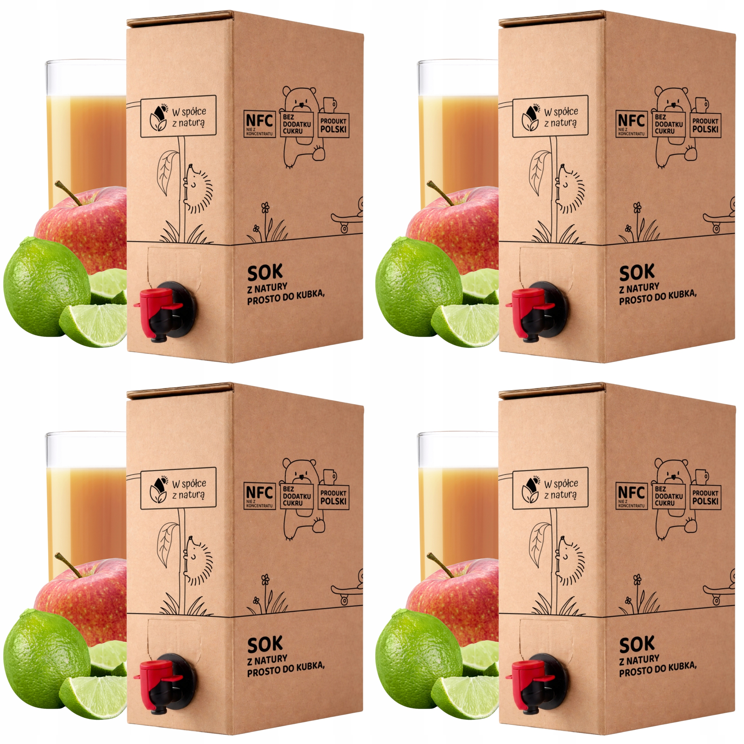 Sok z Jabłek i Limonek 5l 100% Tłoczony Nfc Sok Jabłko-Limonka zestaw