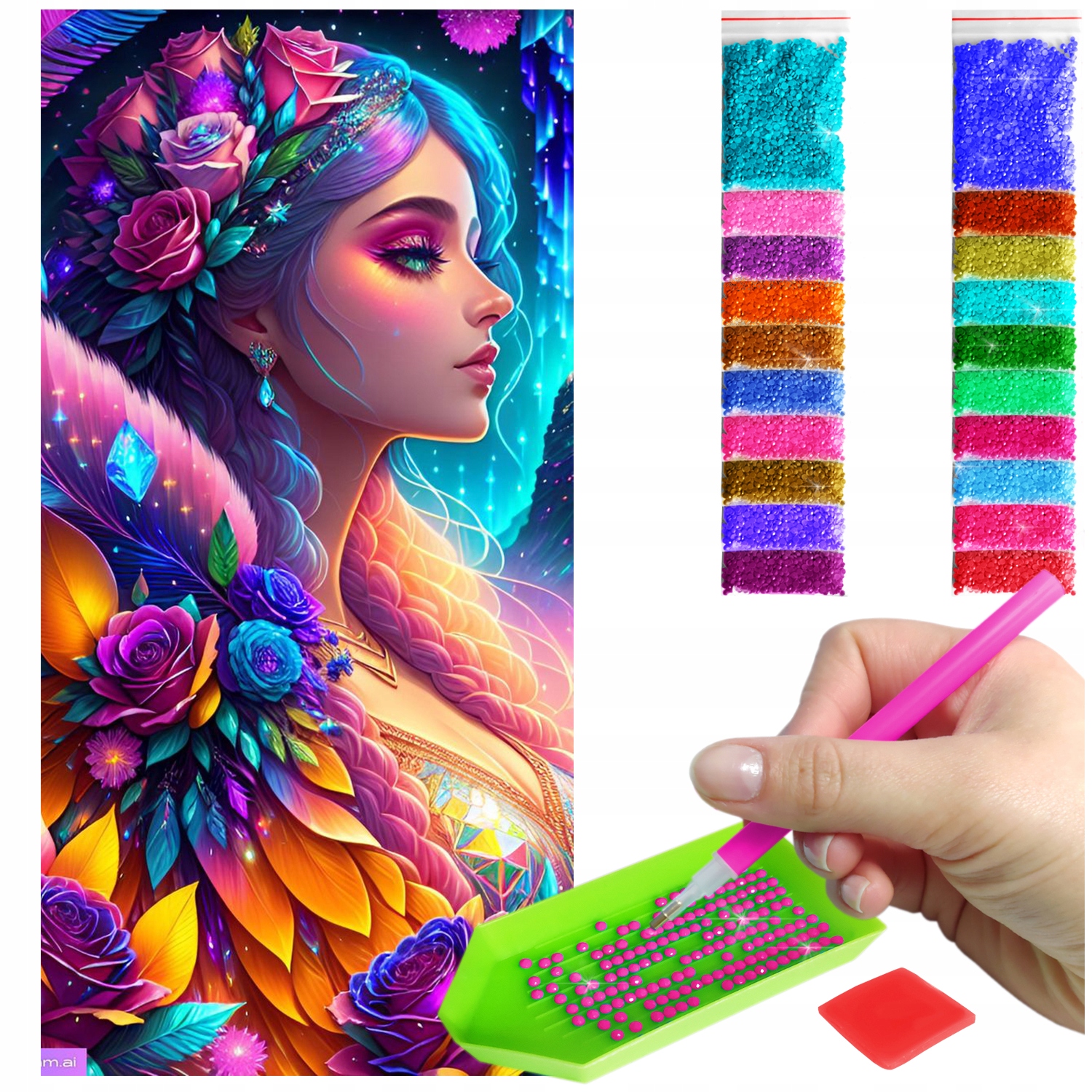 Diamantová výšivka Diamond Painting 5D B.duży 40x80cm