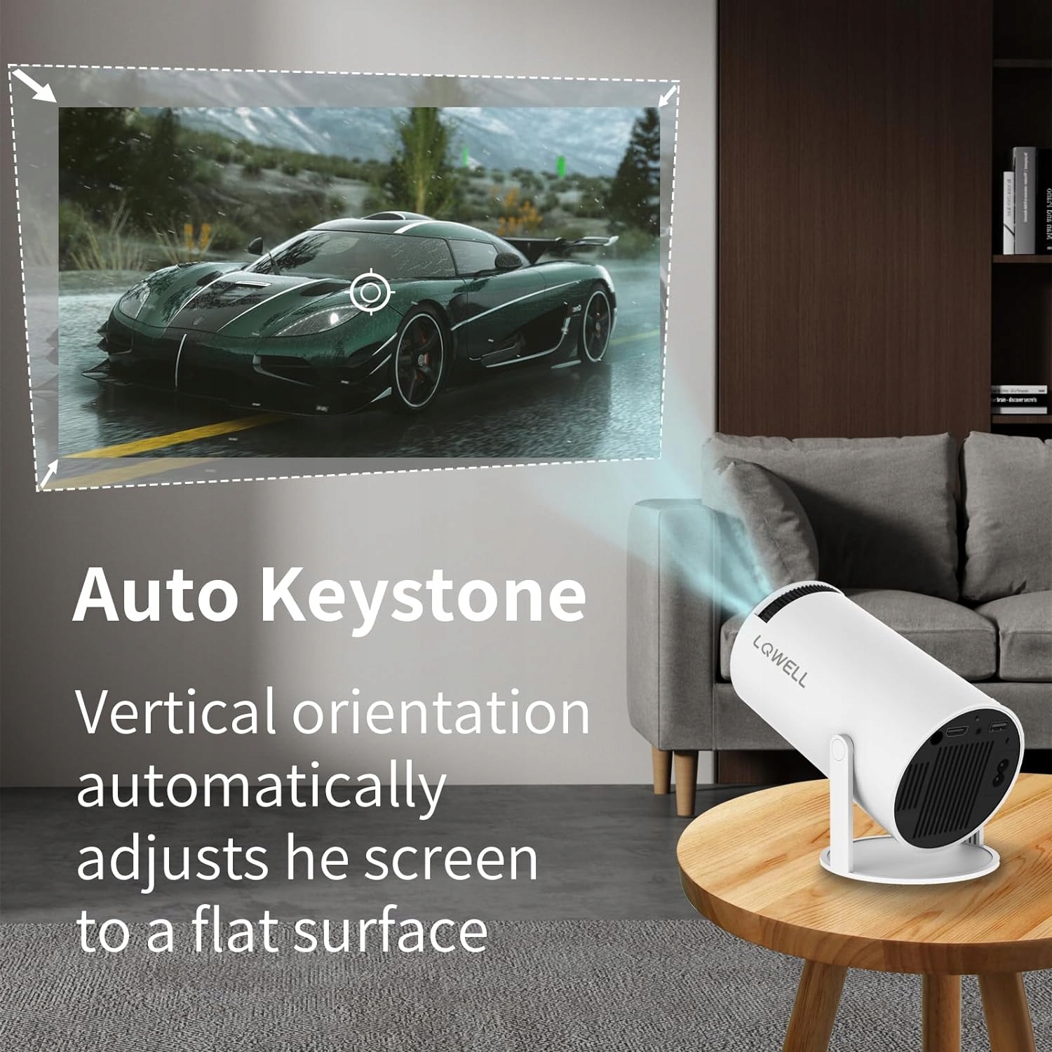 PROJEKTOR RZUTNIK ANDROID TV WIFI 4K PRZENOŚNY SMART GŁOŚNIK OBROTOWY HDMI Technologia wyświetlania LED