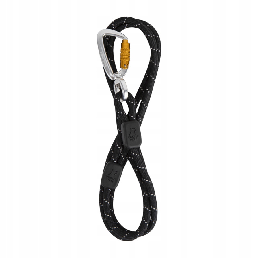 Levně Woolly Wolf Vodítko lanová pro psa twist-lock 180 cm/8 mm černá Raven Black