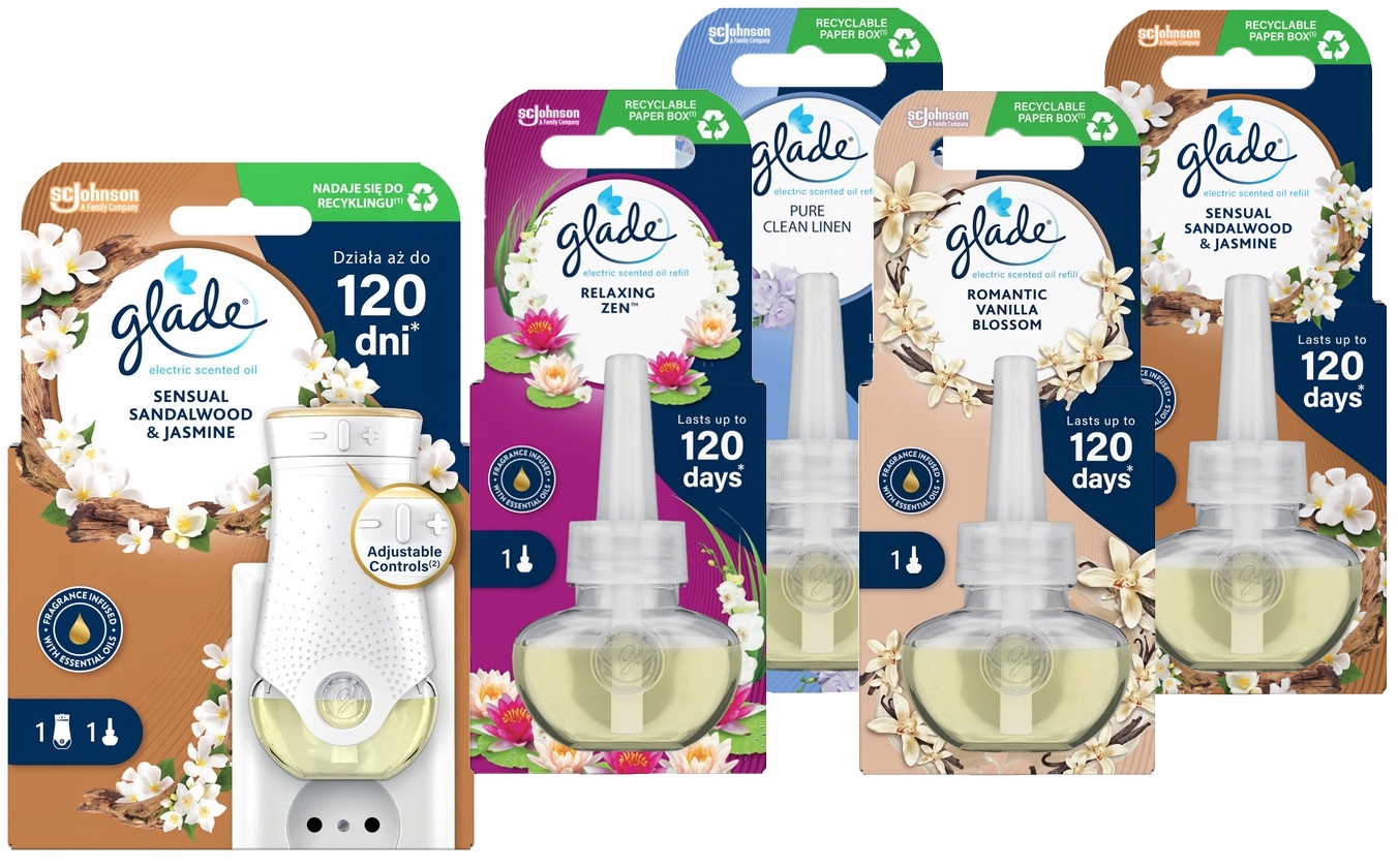 Levně Glade Difuzér náplně do osvěžovače Vanilla, Sandalwood, Pure, Zen MIX