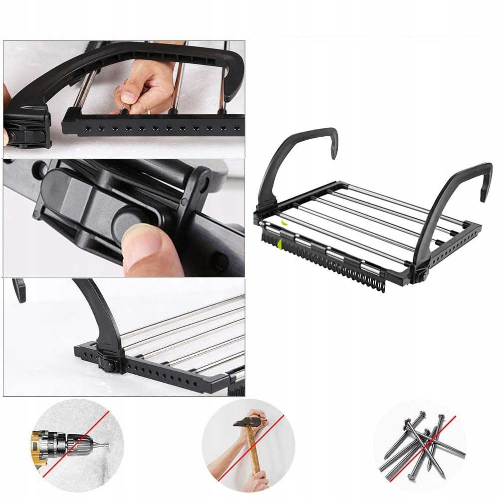 SUSZARKA NA PRANIE BIELIZNĘ BUTY PORĘCZ BALKON Wysokość 1-40 cm