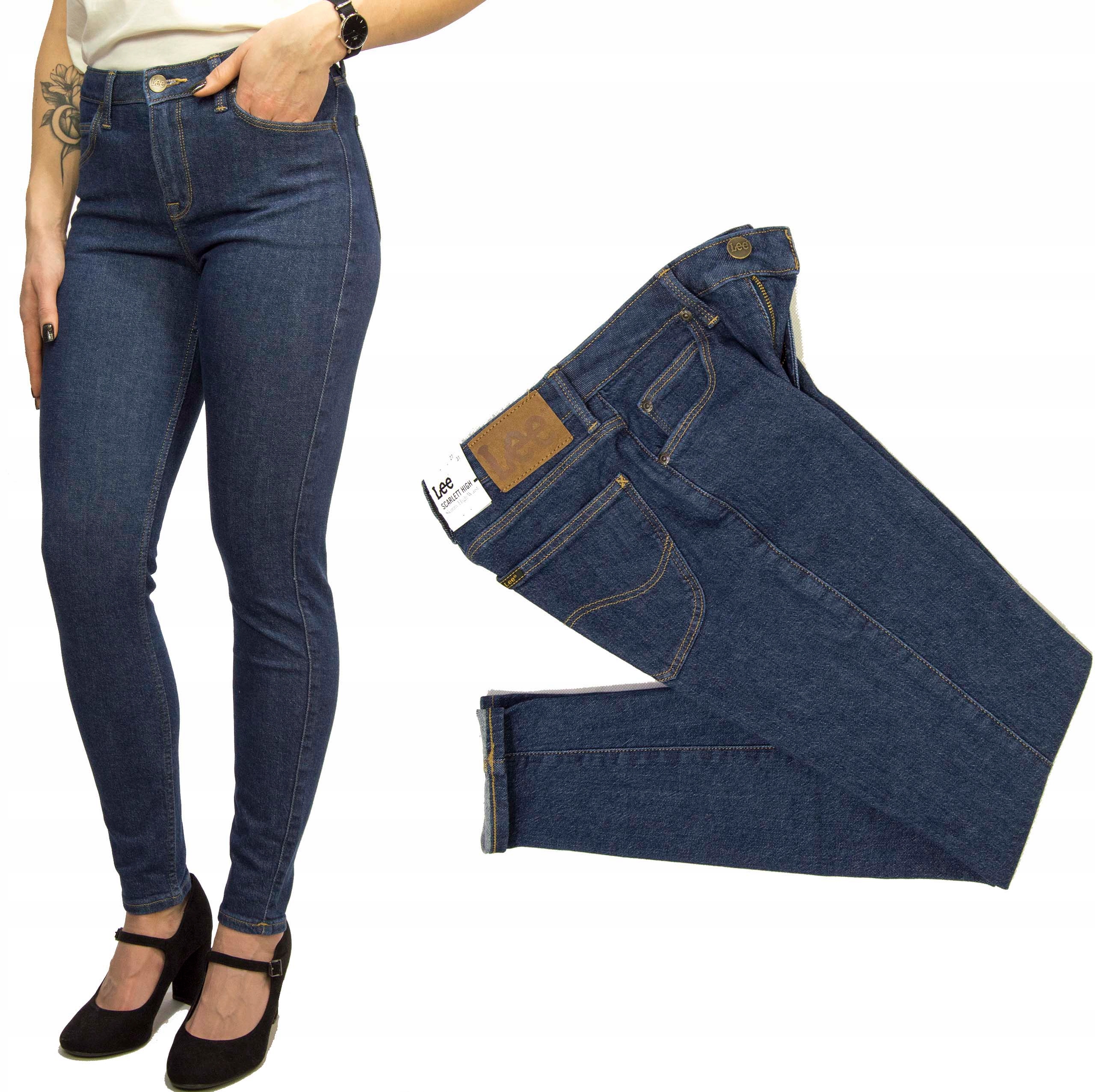 Lee Scarlett High Dark Hydro džínové kalhoty W25 L29