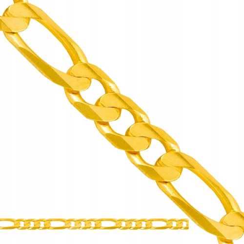 Dětský řetízek zlato 585 figaro s diamantovou vazbou na křtiny r42 14kt